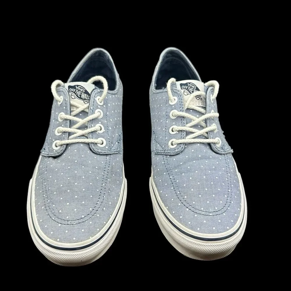 Vans Off The Wall Lace Up Polka Dot Sneakers Blue & White US Men 8/Women 9.5